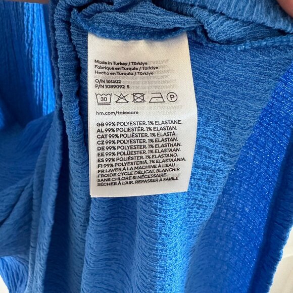 Blue Crinkled Halterneck Maxi Dress M - NEW - Picture 8 of 9